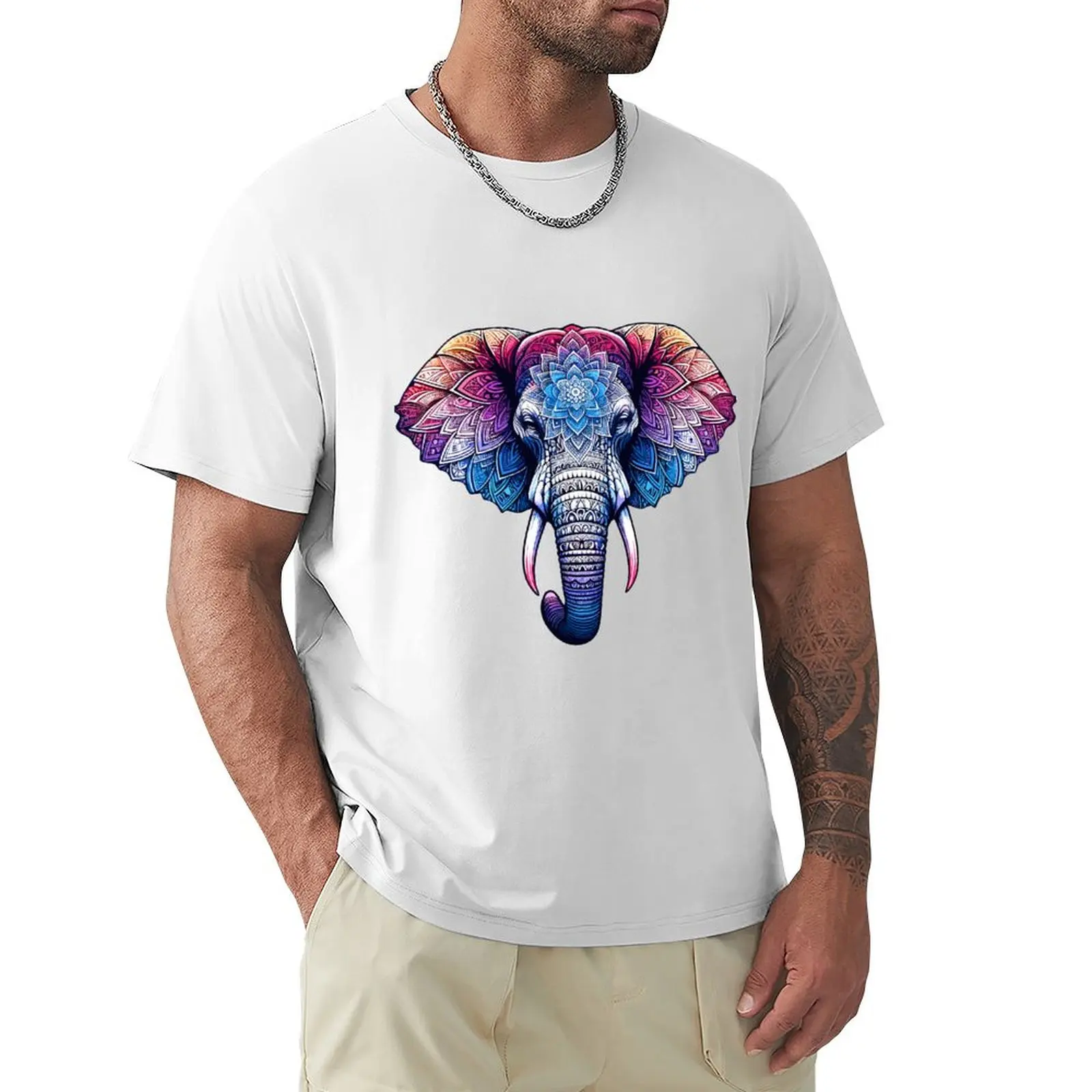 Mystical Elephant Mandala T-Shirt quick-drying animal prinfor boys mens graphic t-shirts pack