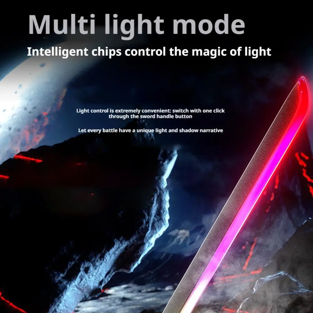 Brinquedo de espada com luz de spray com som de laser e brilho de LED - sabre de luz sensorial de alta tecnologia legal para crianças meninos, seguro