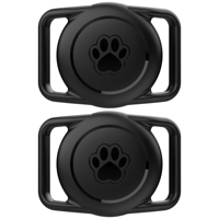 2pack Airtag Dog Collar Holder Waterproof Silicone For Apple AirTags Case Durable&Lightweight Air Tag Case for Pet Cat Collar