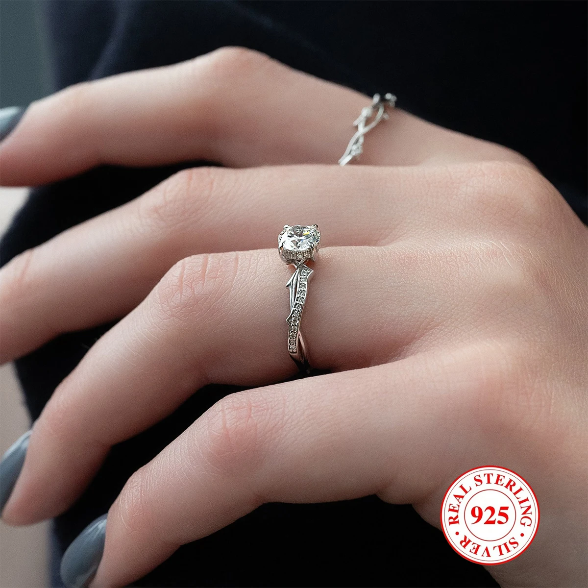 1 anillo de moissanita de Plata de Ley 925 de lujo de 2 quilates, regalo de anillo de Boutique de moda para mujer