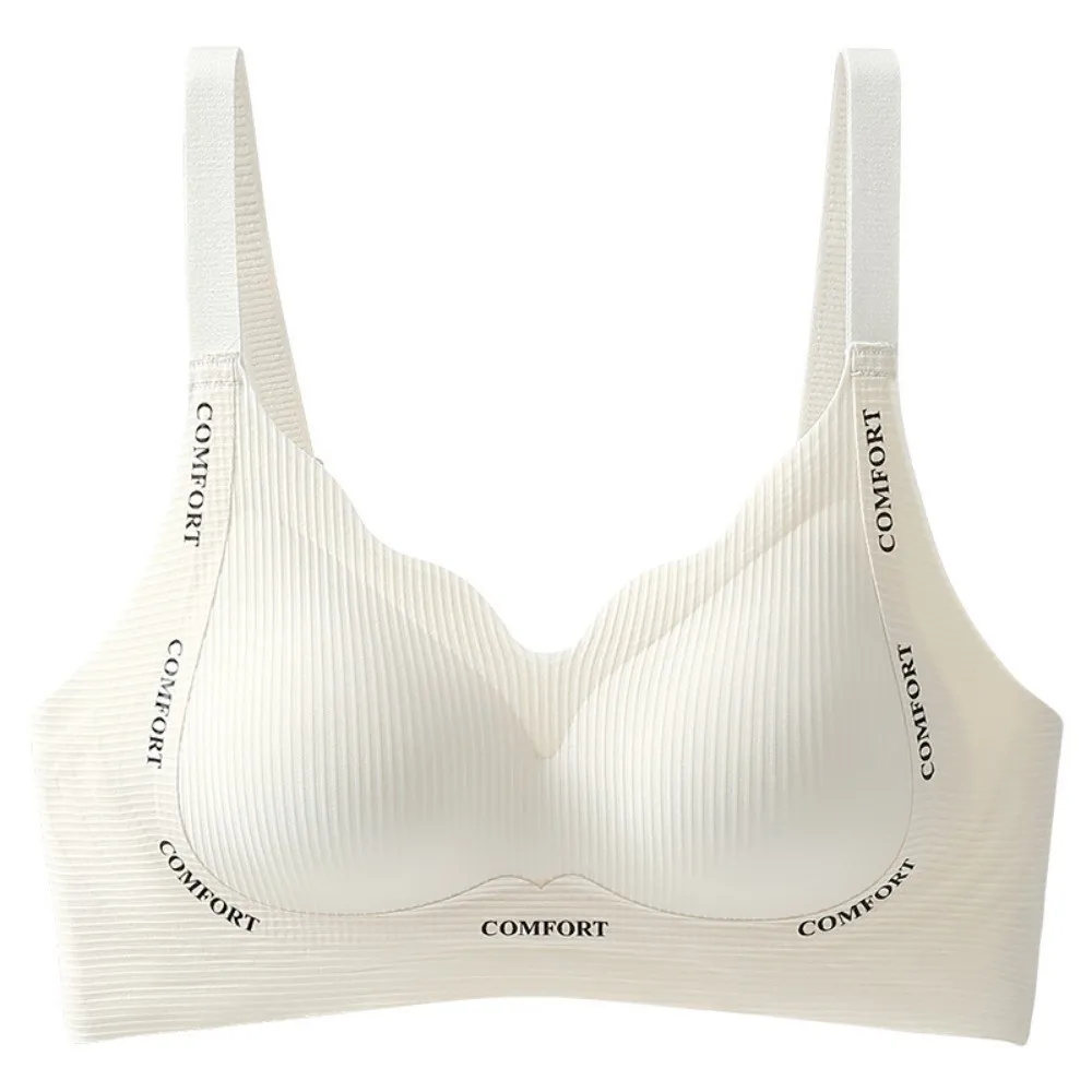

English Letter Wireless Deep V Bra Close-fitting Anti-sagging Brassiere for Women Adjustable Shockproof Seamless Bras Sport