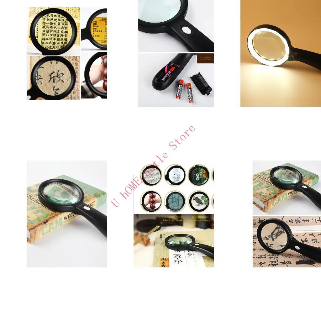 63HF Handheld Glass with Light 10X Large Glass for Exploring