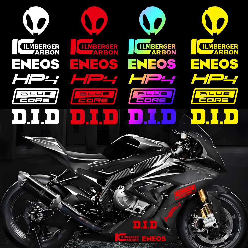 Racing Motorcycle Vinyl Decal Sticker for Moto Tank Helmet Shell, Universal Moto Accessories for Sports Theme DIY Styling