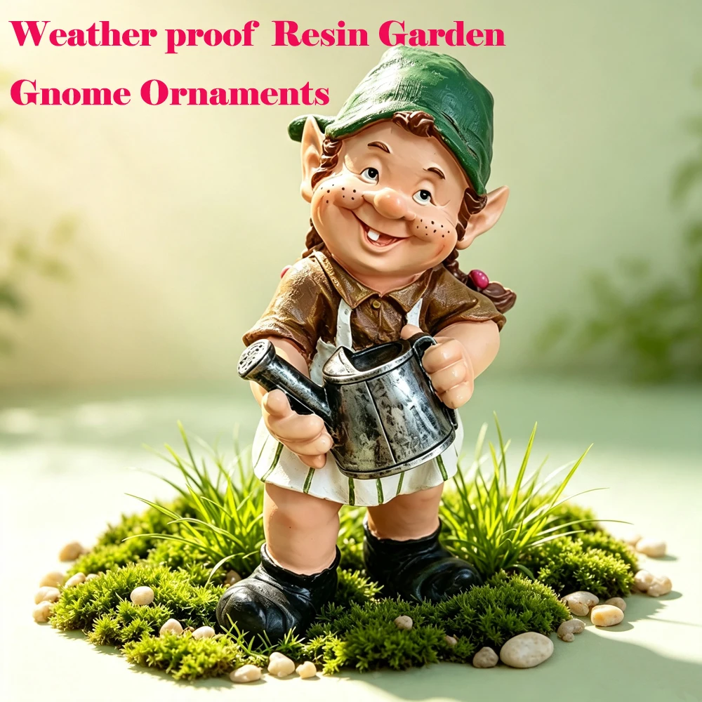 Garden Gnome Big Elf Statue, Whispering Dwarf Figurine, Waterproof Resin Outdoor Decor for Lawn, Patio & Flower Bed