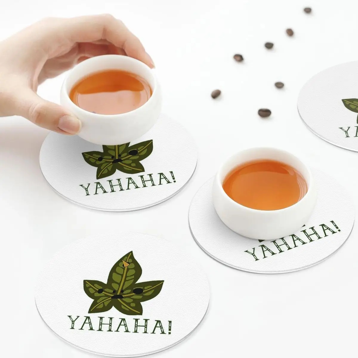 

Yahaha Korok Coasters Kitchen Placemats Non-slip Insulation Cup Coffee Mats For Decor Home Tableware Pads Set of 4