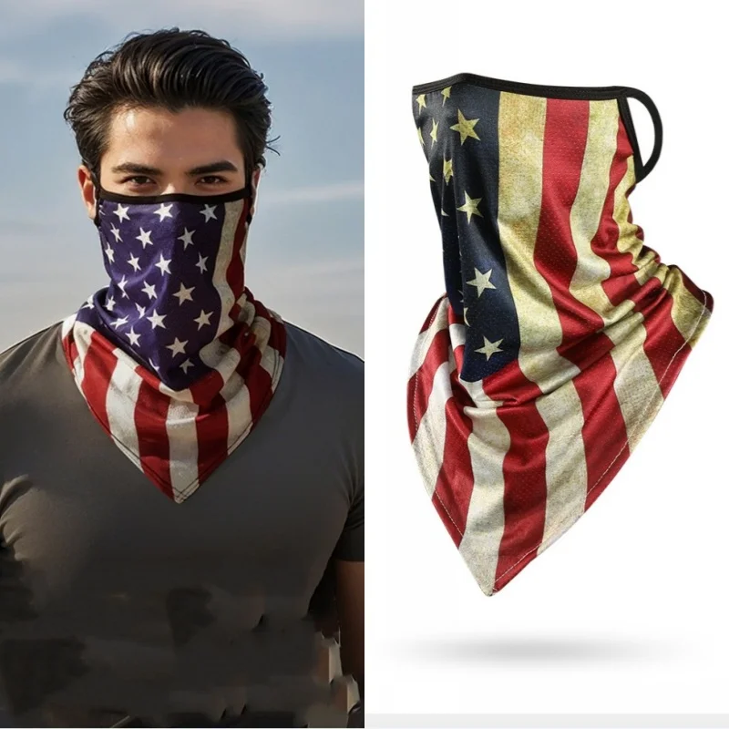 Mens An-ti UV Face Mask Neck Wraps Printed Gaiter Bandana Outdoor Breathable Quick-Drying Sunshade Headscarf Men Cycling Scarf