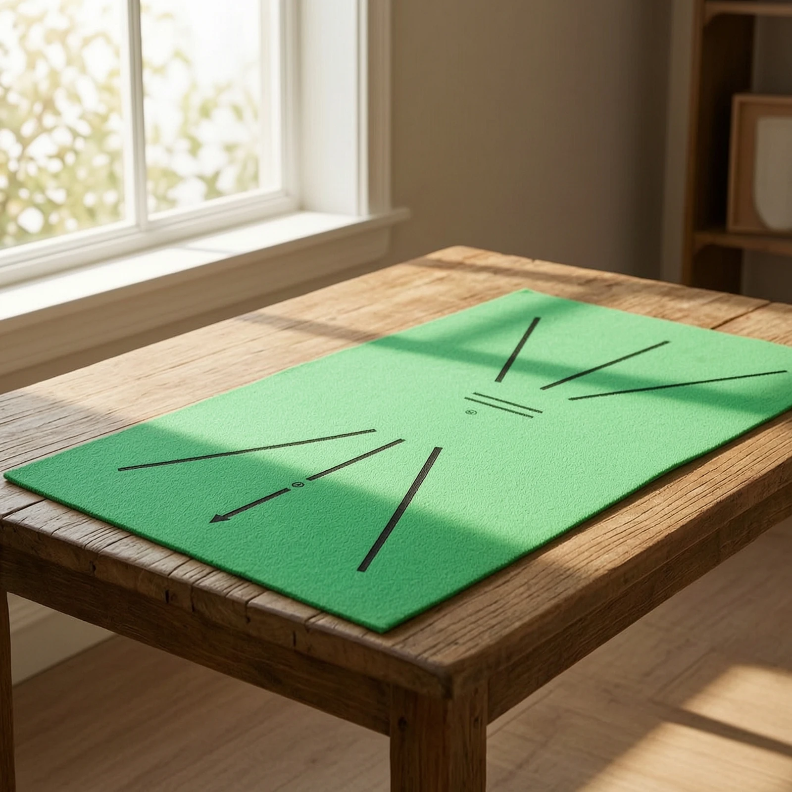 Golf Practice Mat with Alignment Lines Easy to Read Golf Swing Training Mat Swing Training Aid Instant Feedback Portable