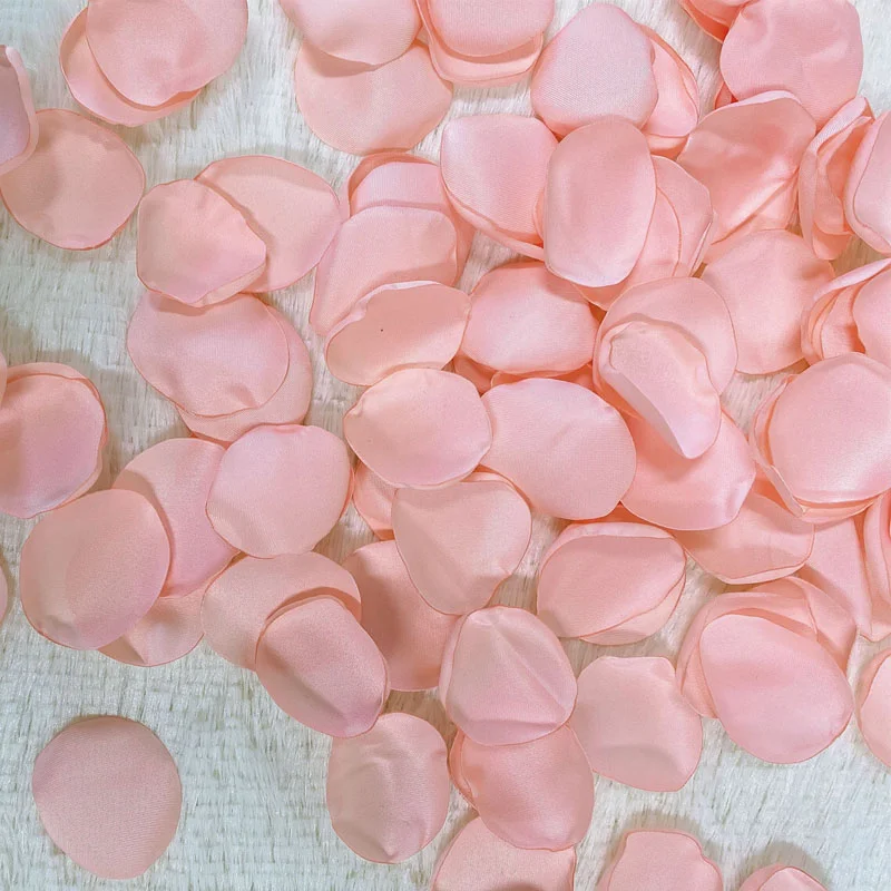 Pétalos de rosa satinados de seda de colores mezclados, Decoración de mesa de boda, accesorios románticos del día de vanlentina, 200 unids/lote por bolsa