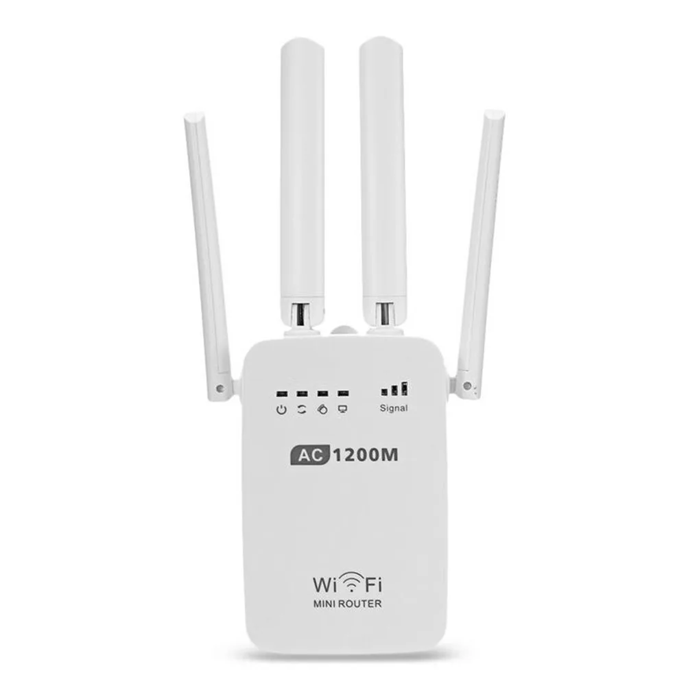 Enlarge Router AC1200 WIFI Repeater Router Access Point Wireless 1200Mbps Range Extender WiFi Signal Amplifier,EU