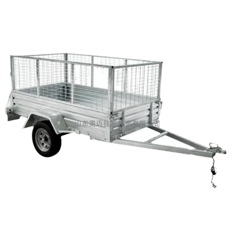 Farm Cage Trailers Load Caged Box Trailers With Spare Wheel Galvanized Trailer