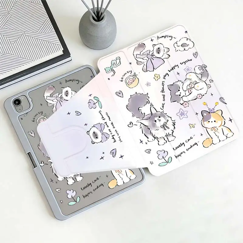 360° Rotate Tri-Fold Smart Case For IPad Mini6 8.3 Pro 10.5 Pro11 iPad A16 2025 11 Air11/13 iPad 10.2 7/8/9 4/5 10.9 10th
