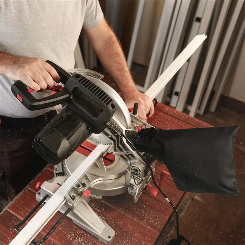 A01F-1 Pcs Black Dust Collection Bag For Miter Saw 255 Model With Zipper And Wired Adjustable Stand, Dust Collector Bags Easy In