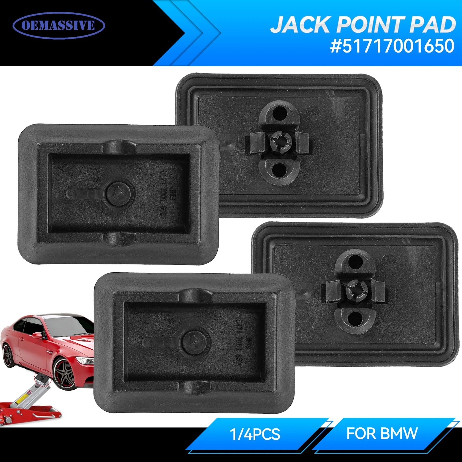 1pc/4pcs Car Lift Jacking Point Support Plug Plate Block Jack Pad for BMW 5series E39 7series E38 X5 E53 51717001650 51718204244