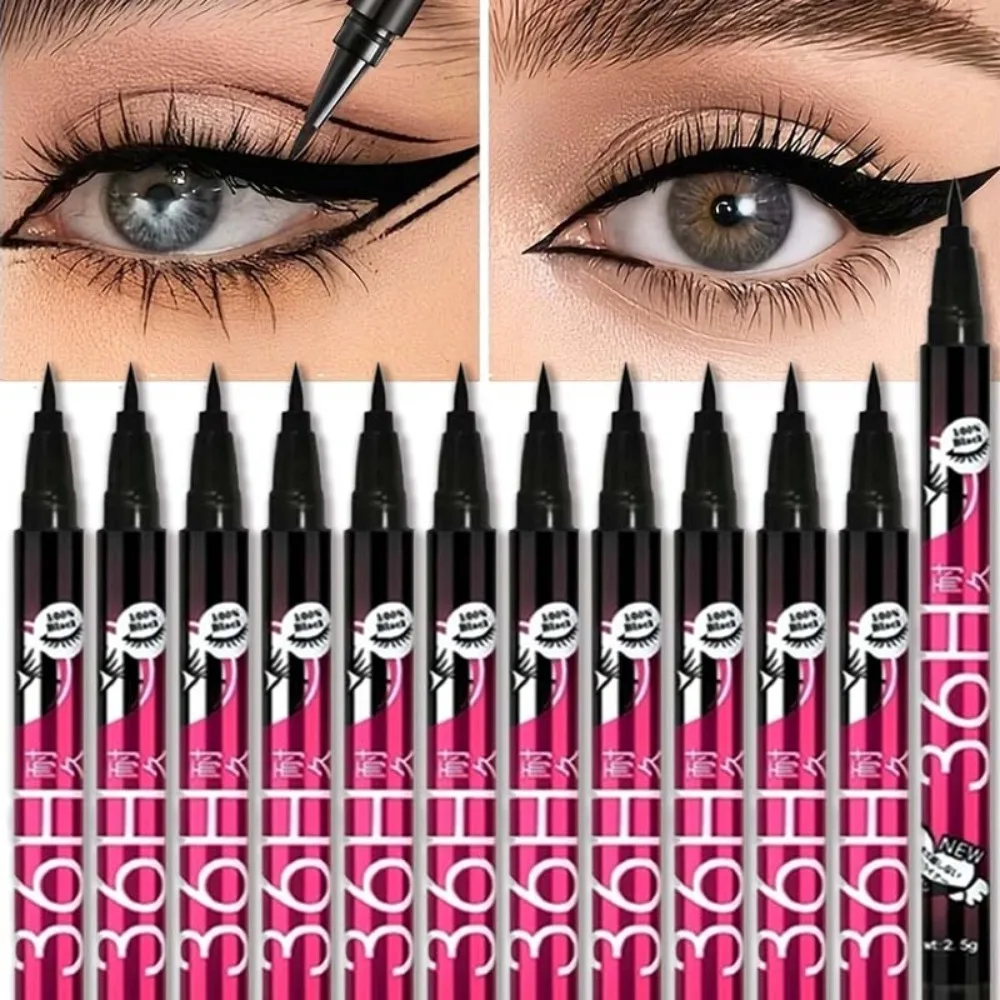    1/3/5 Stück glatter schwarzer flüssiger Eyeliner-Stift, ultrafeine Stiftspitze, 36H Eyeliner-Stift, wasserfest, langlebig, Make-up für Anfänger