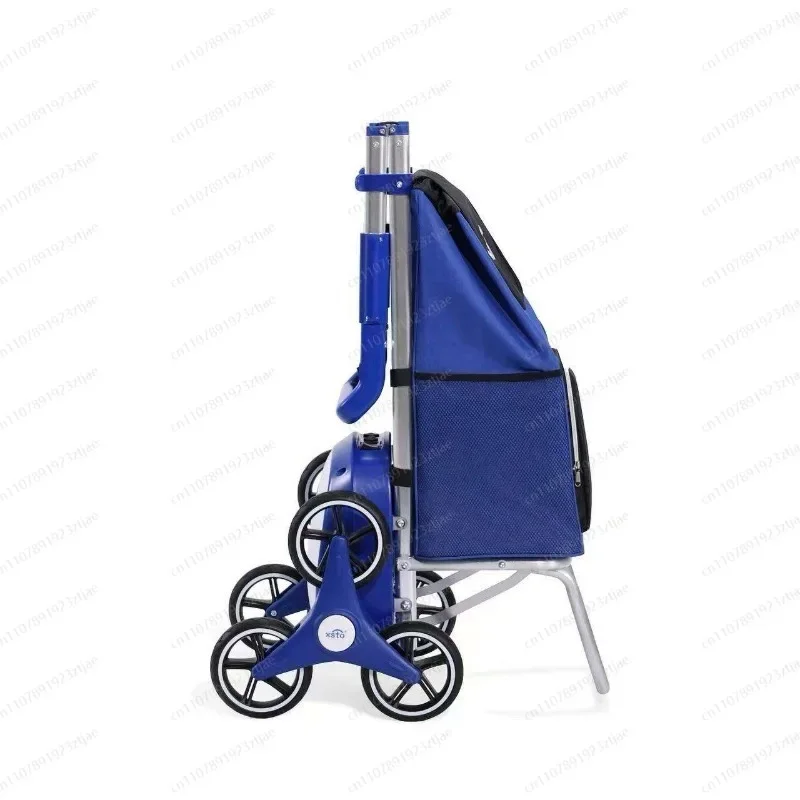 Electric Stair Climbing Shopping Cart, Foldable Portable Trolley for Elderly Home & Outdoor Use， for Seniors & Camping