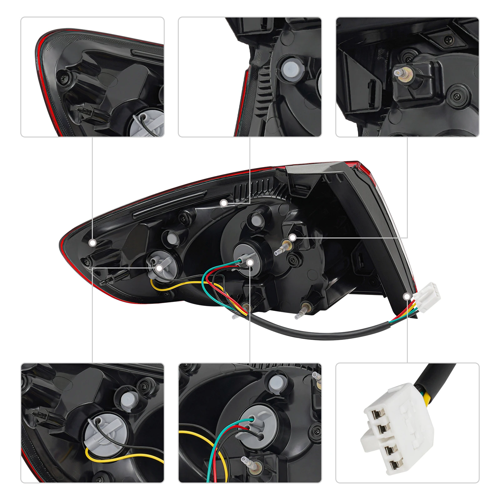 Rechte Rückleuchte für 2010–2012 Hyundai Santa Fe, Halogen-Signal, Bremse, Rückfahrscheinwerfer, rote Linse, ABS-Gehäuse, direkter Ersatz