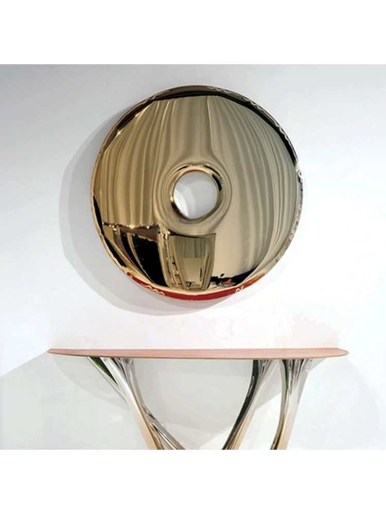 Stainless Steel Custom Mirror Designer Circle and Creative Wall Hanging Dressing Full-Length Mirror Decorative Mirror