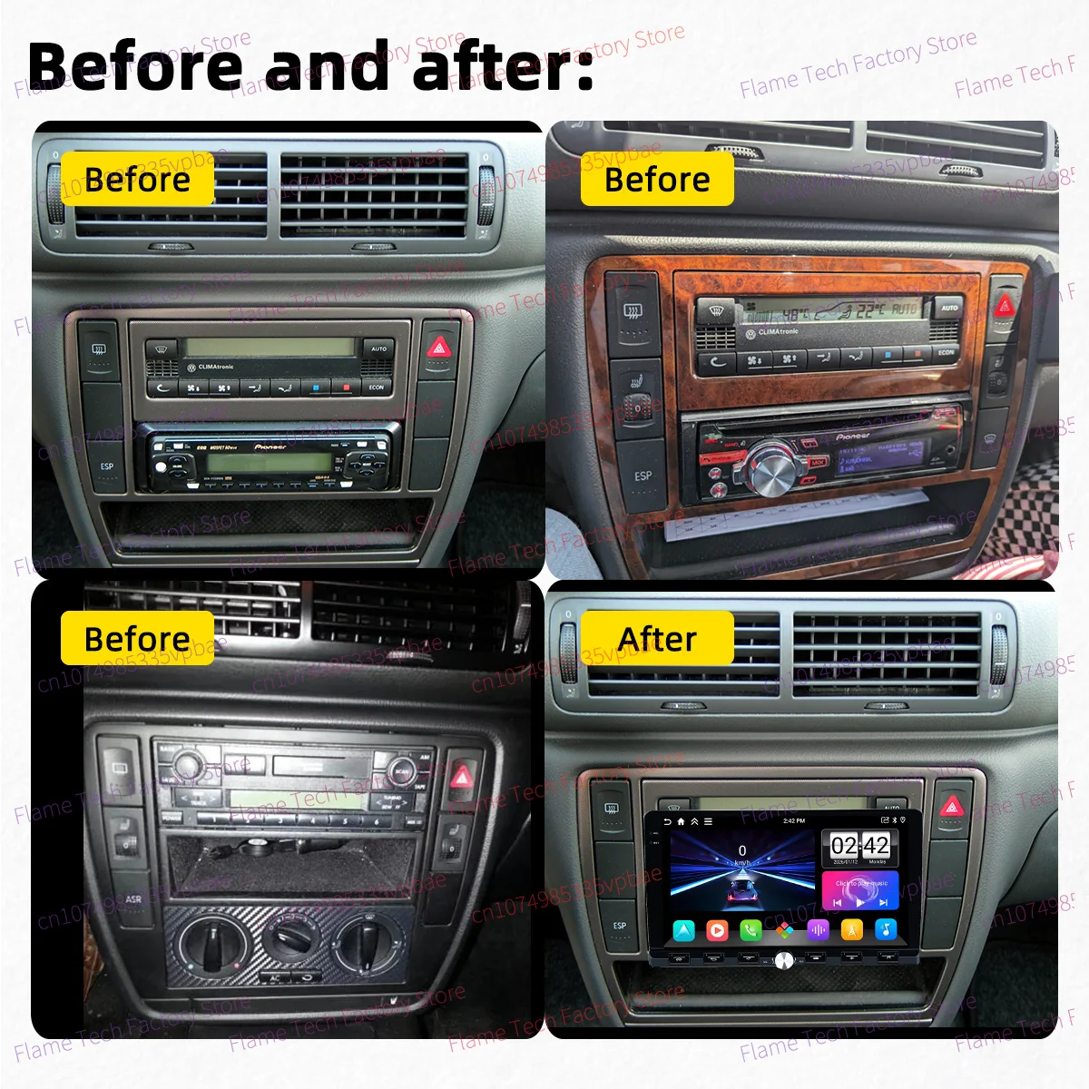 Car Stereo Android for VW Volkswagen Passat B5 Variant 1997-2005 1 Din 9