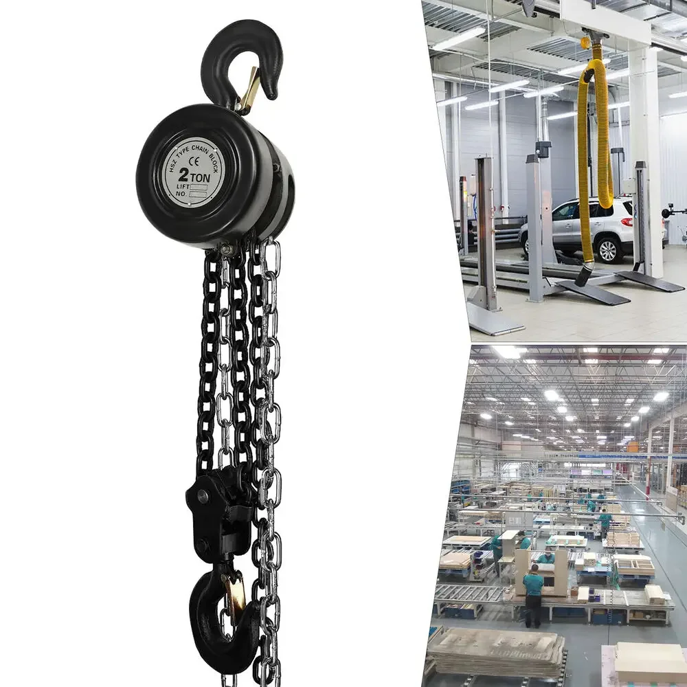 

Manual Hand Chain Block Hoist – 2 Ton Capacity, 10 Ft Lift Tool Puller with 2 Hooks for Heavy Loads