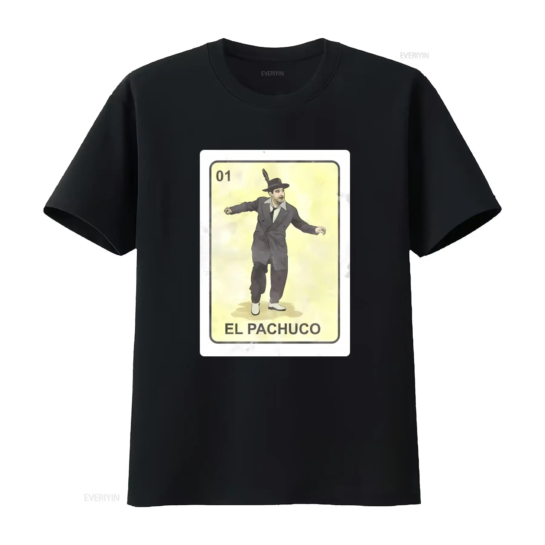 Camiseta TIN TAN Lotería El Pachuco Cholo Chicano con Estampado Estilo Mexicano, Diseño Único para Amantes de la Moda, Vintage Lavado