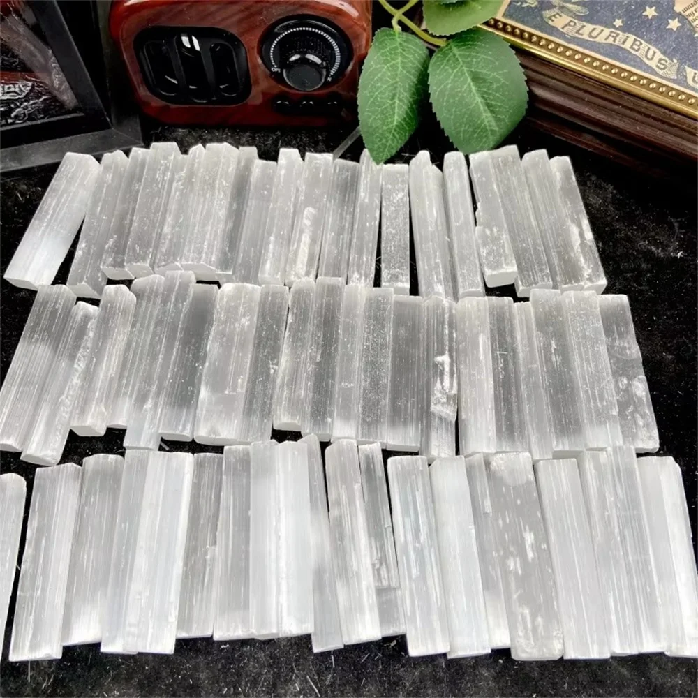 20/30pcs Selenite Natural Stone Rough Crystals Stick Mineral Healing Reiki Gift Chakra Gypsum Crafts Energy Point Wands