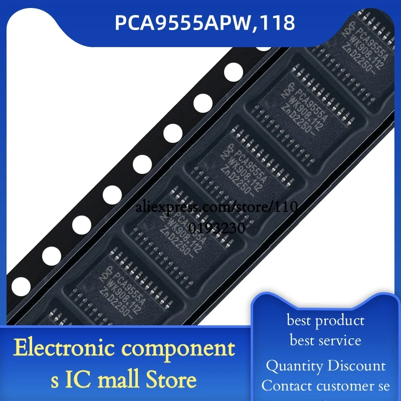 10PCS/LOT       PCA9555APW,118   PCA9555A  IC XPND 400KHZ I2C SMBUS 24TSSOP   In Stock