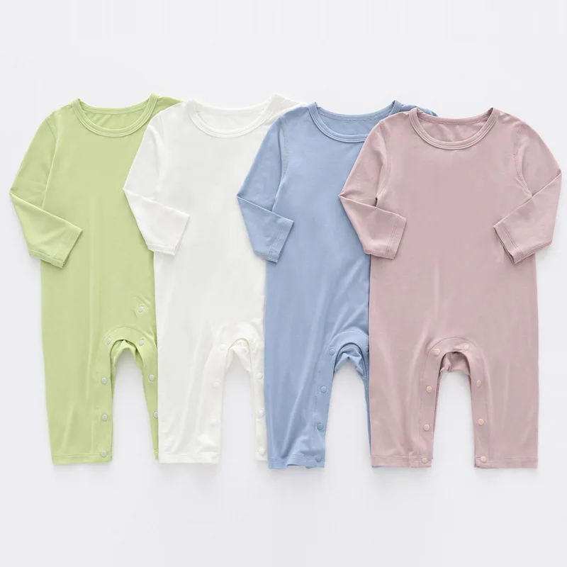 

Spring Aummer Baby Girls Bodysuit Long Sleeve Solid Horn Button O Collar Cotton Soft Newborn Girls Jumpsuit Infant Girls Onesies