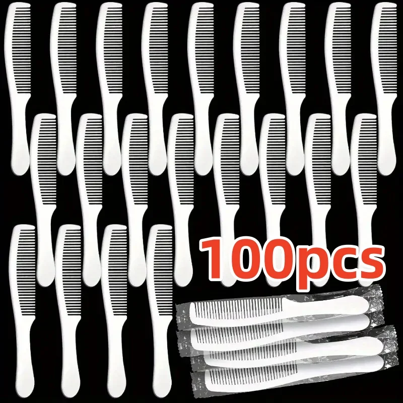 100/50 disposable combs, individually packaged, for travel and hotel use, plastic comb set, suitable for travel, hotels, shelters, nursing homes, charities, churches, and various settings