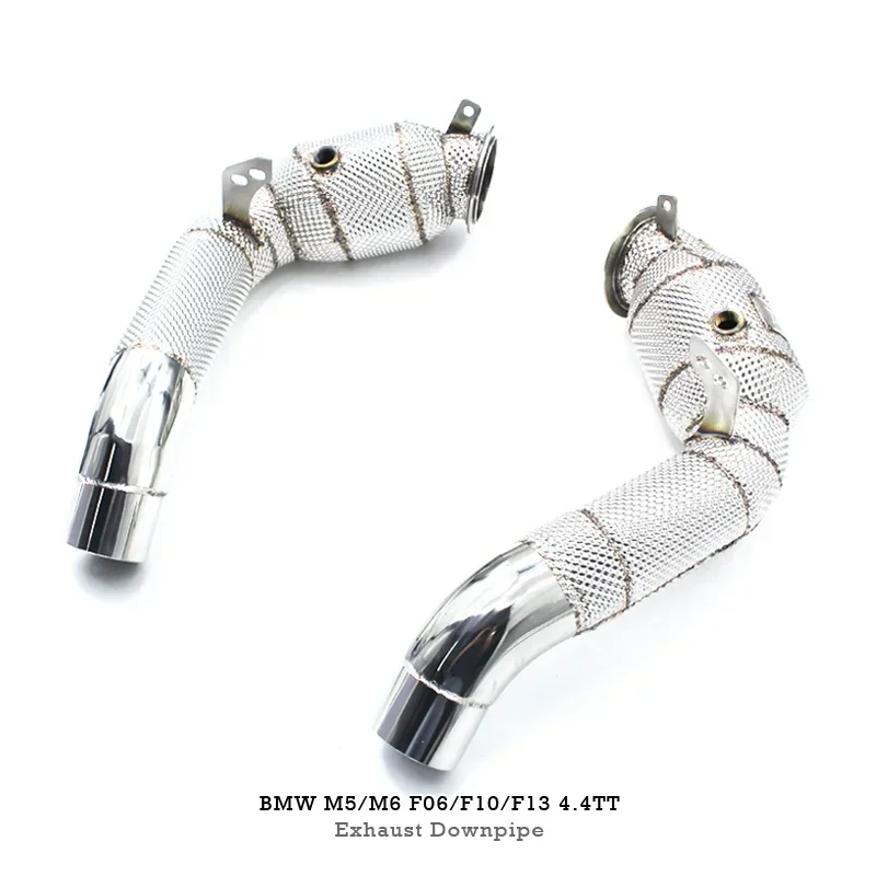 Section High flow Pipes branch downpipe Exhaust Pipe with For M5/M6 F06 F10 F13 4.4TT