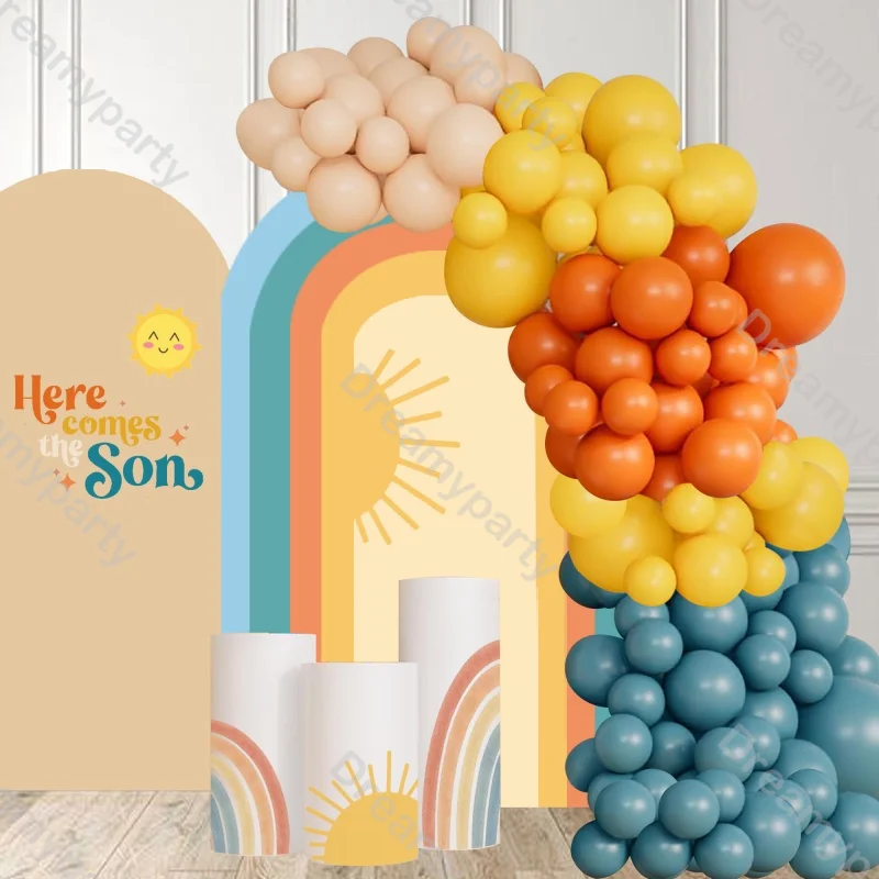 118 Here Comes The Sun Balloon Garland Kit Lemon Blue Balloons Bride Wedding Birthday Baby Shower Gender Reveal Kid Party Decor