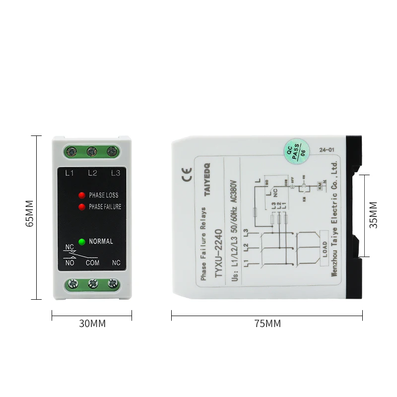 Phase Failure Phase Sequence Protection Relay AC380V  3 Phase Protection Protect Relay