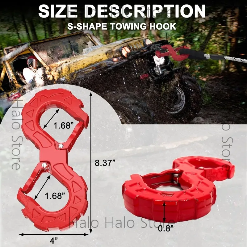 S-type tow hook S-type shackle anti-loose buckle Forging integrated molding Multifunctional high-strength S-type winch hook