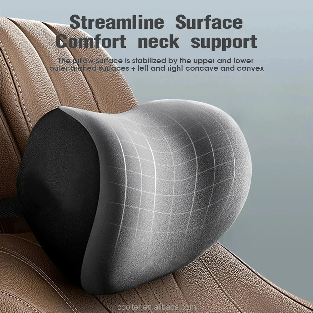 Car Memory Foam Neck Pillow Protection Lumbar Backrest Cushion Lumbar Cushion Car Headrest Cushion