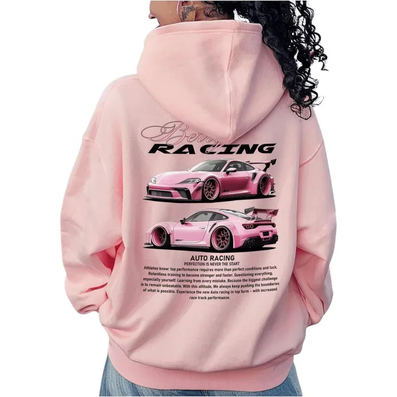 2025, neuer Unisex-Hoodie mit Autodruck, lockere Passform, Kordelzug, lange Ärmel, hochwertige, bequeme, klassische Retro-Sportbekleidung
