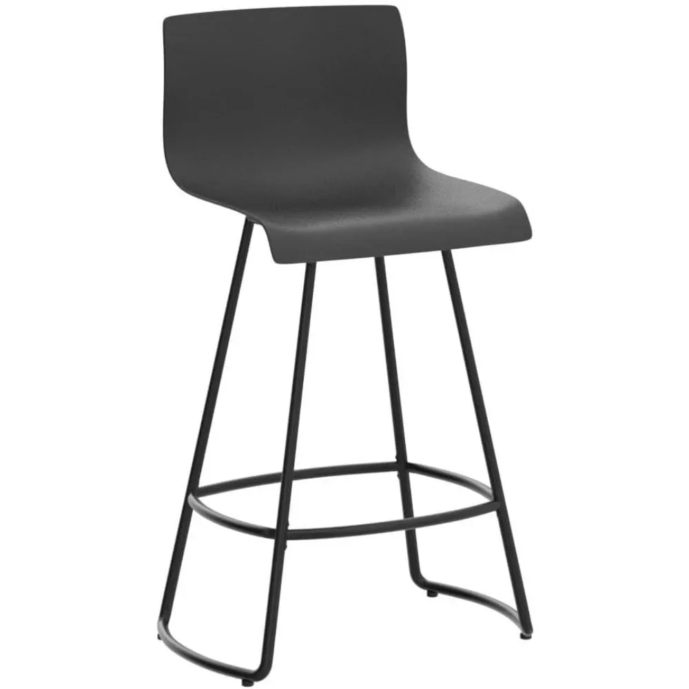 Bar Stools Set of 4 Bar Stools Counter Height  Modern Swivel Bar Chairs with Back Plastic 26