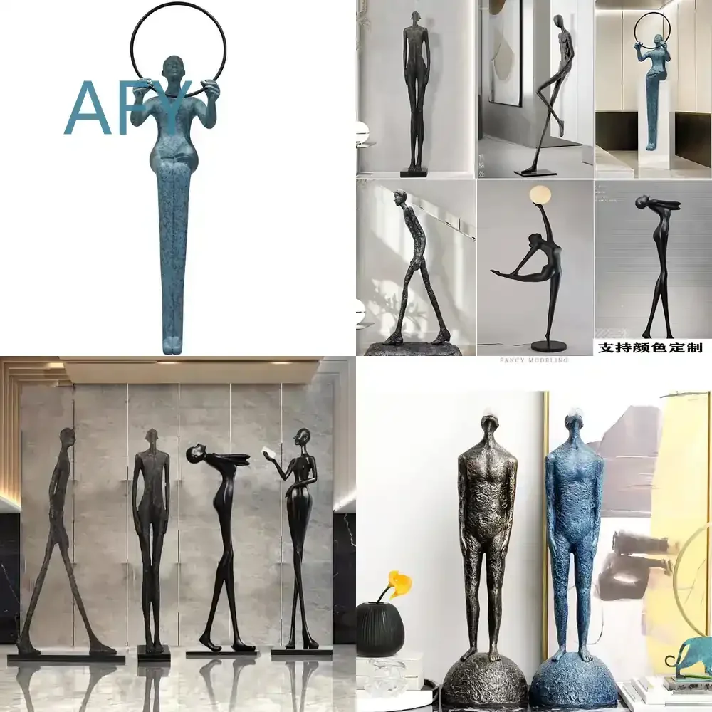 Humanoid Ornament Floor Lamp for Exhibition Hall Villa Living Room Sales Office Decorative Standing Lamp for Modern Interior