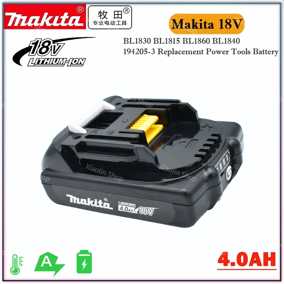 

Makita Rechargeable 18V 4.0Ah Li-Ion Battery For Makita BL1830 BL1815 BL1860 BL1840 194205-3 Replacement Power Tools Battery