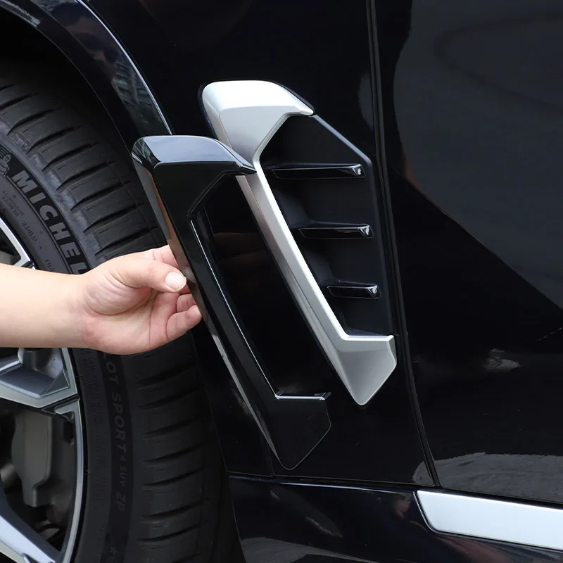 

2 pcs ABS Glossy Black For BMW X5 G05 2023 2024 Car Side Air Fender Vent Trim Car Accessories