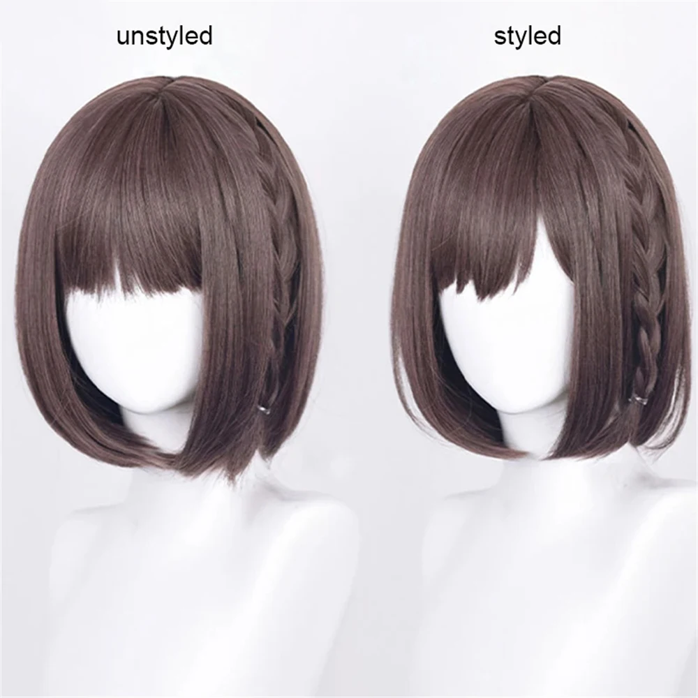 Anime Shinonome Ena Cosplay Perücke Frauen Braun bobo Kurze Perücken Hitzebeständige Perucas Synthetische Haar