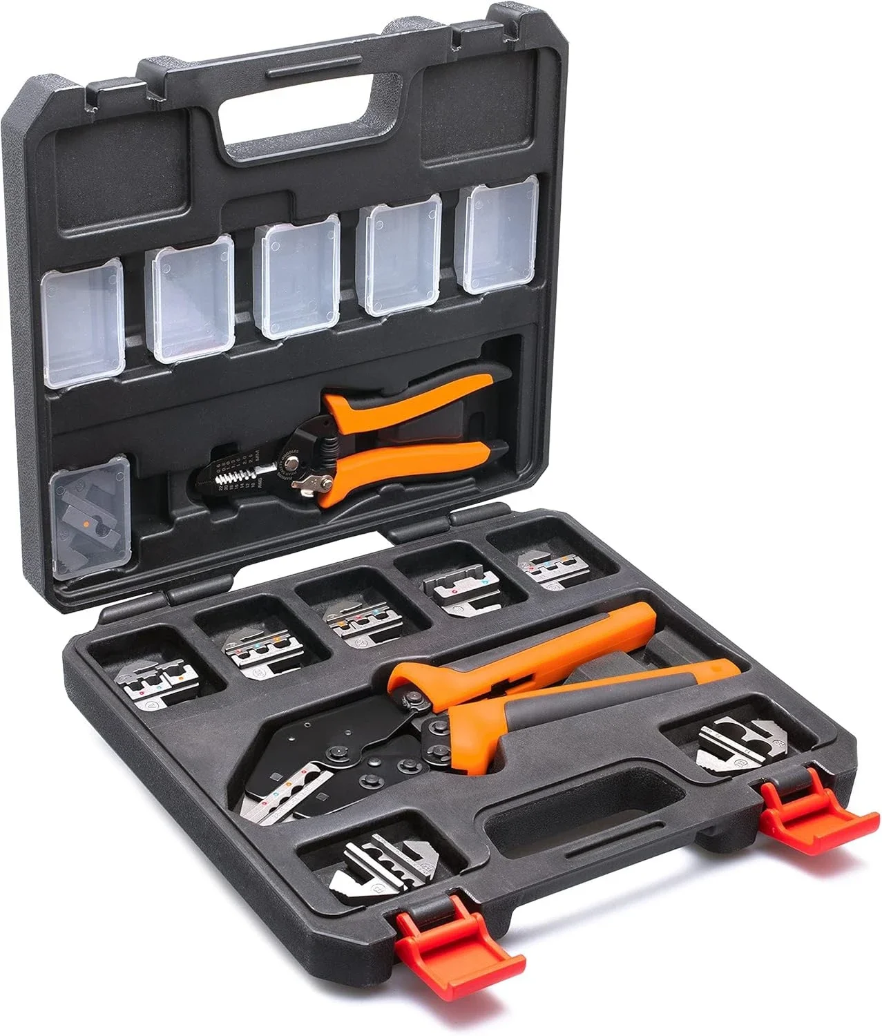 home.Crimp Tool Set 11 Piece - High Leverage Wire Crimper 9 Inch - Heat Shrink, Nylon, Insulated Flag, Non-Insulated Connectors