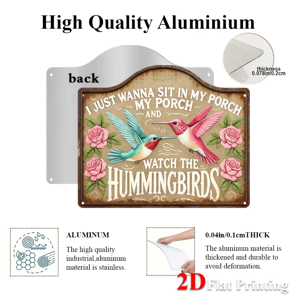 1pc, 2D Flat, Signs Metal Sheet Painting 