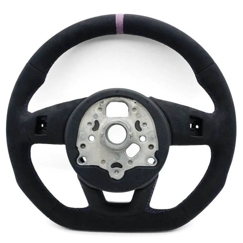 For Audi A4B9 SLINE with full suede purple stitching and purple suede return-to-center steering wheel