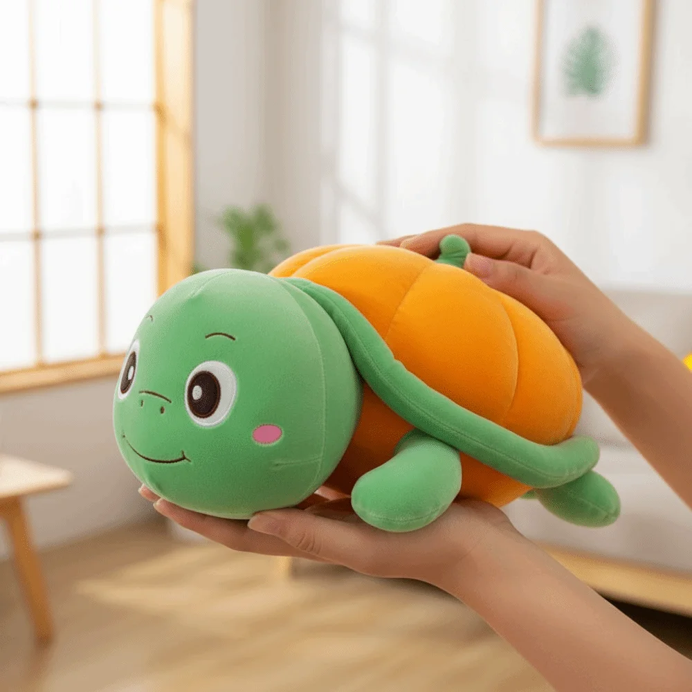 

Persimmon Pumpkin Turtle Plush Toys Fluffy Collection Turtle Stuffed Doll Cute Soft Turtle Animal Plush Doll Car Decor