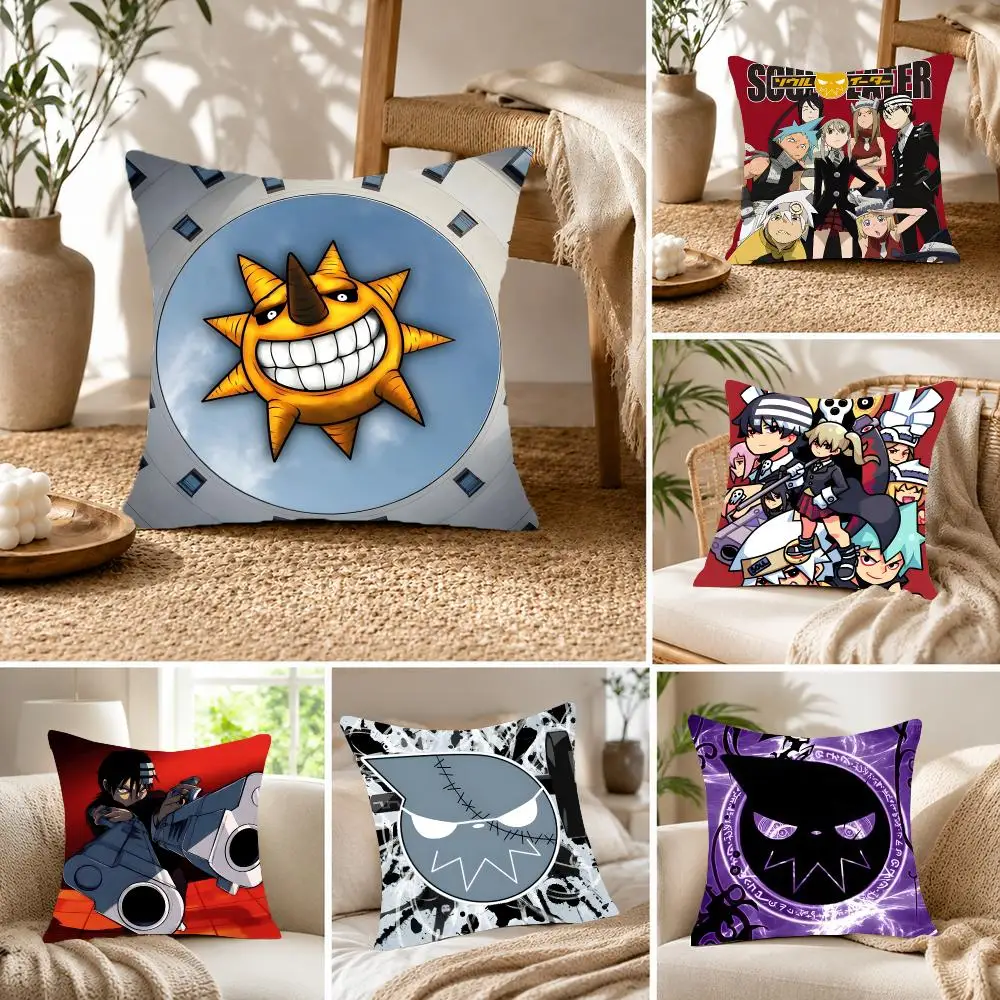 Dynamic Shonen Anime S-Soul Eater Cushion Cover Fluffy velvet Nordic style plush Living room sofa decorative