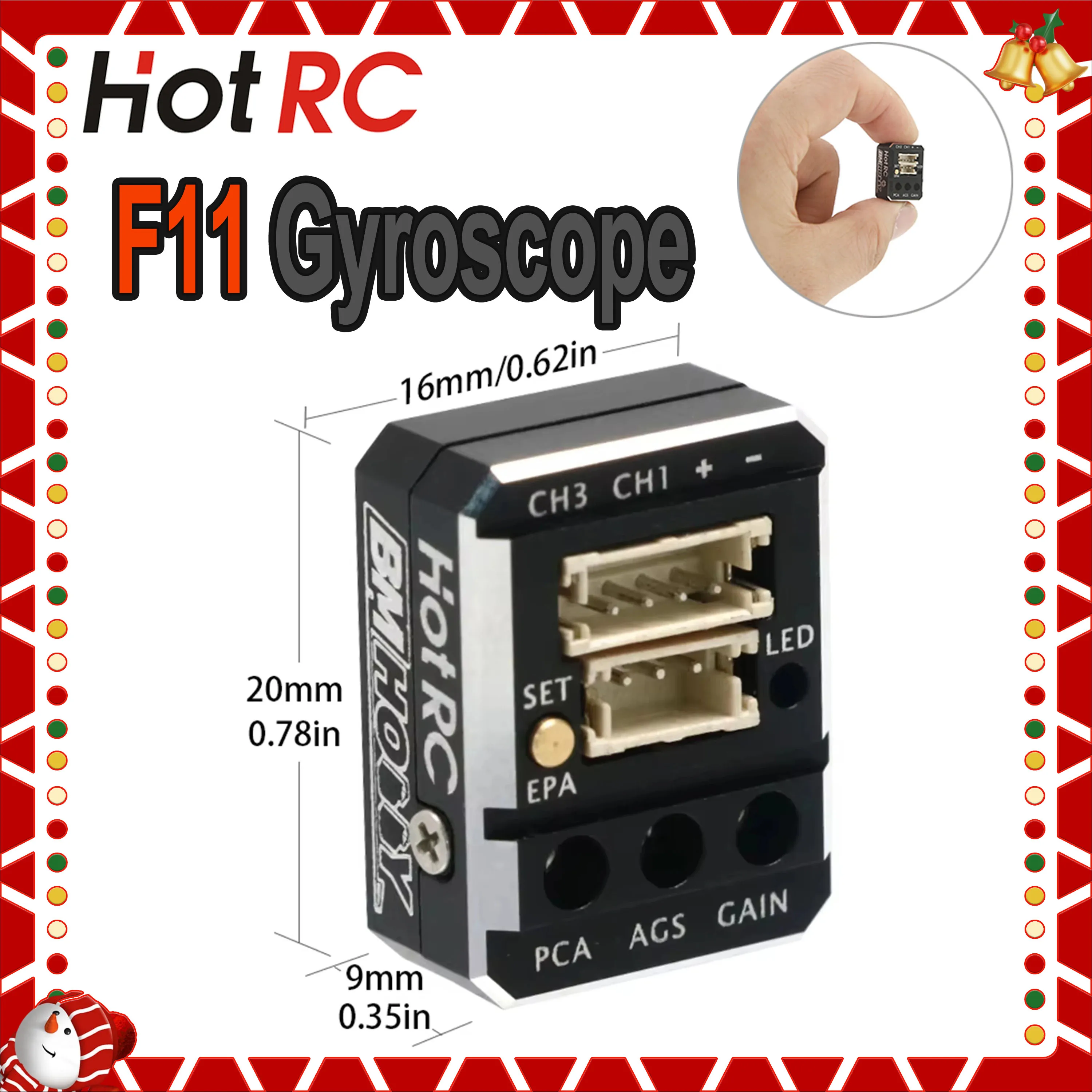 HOTRC F11 Automatic Stability Control Mini Gyroscope for RC Drift Racing Car Professional Gyro Integrated Compact Receiver