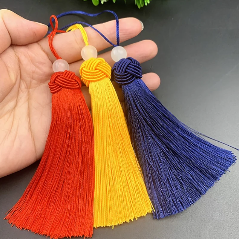 

2-10Pcs 10cm Silky Tassels Handmade Soft Tassel Jade Bead Tassels with Pineapple Cap DIY Craft Jewelry Making Crafts Accessories