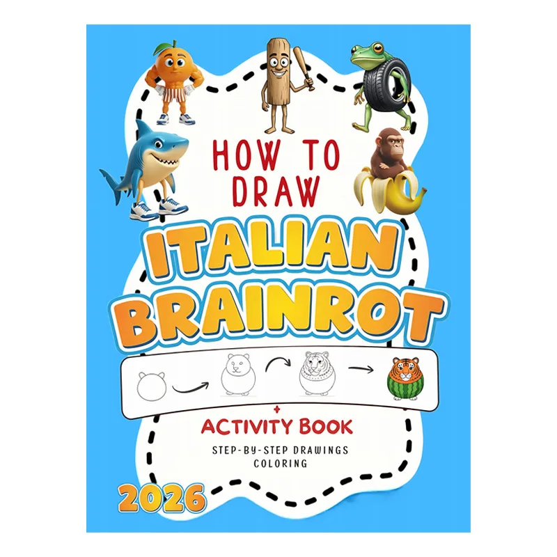 Italian Brainrot Coloring Book - Funny Italian Meme Animals & Internet Humor Art,High-Quality Paper, Smooth Texture
