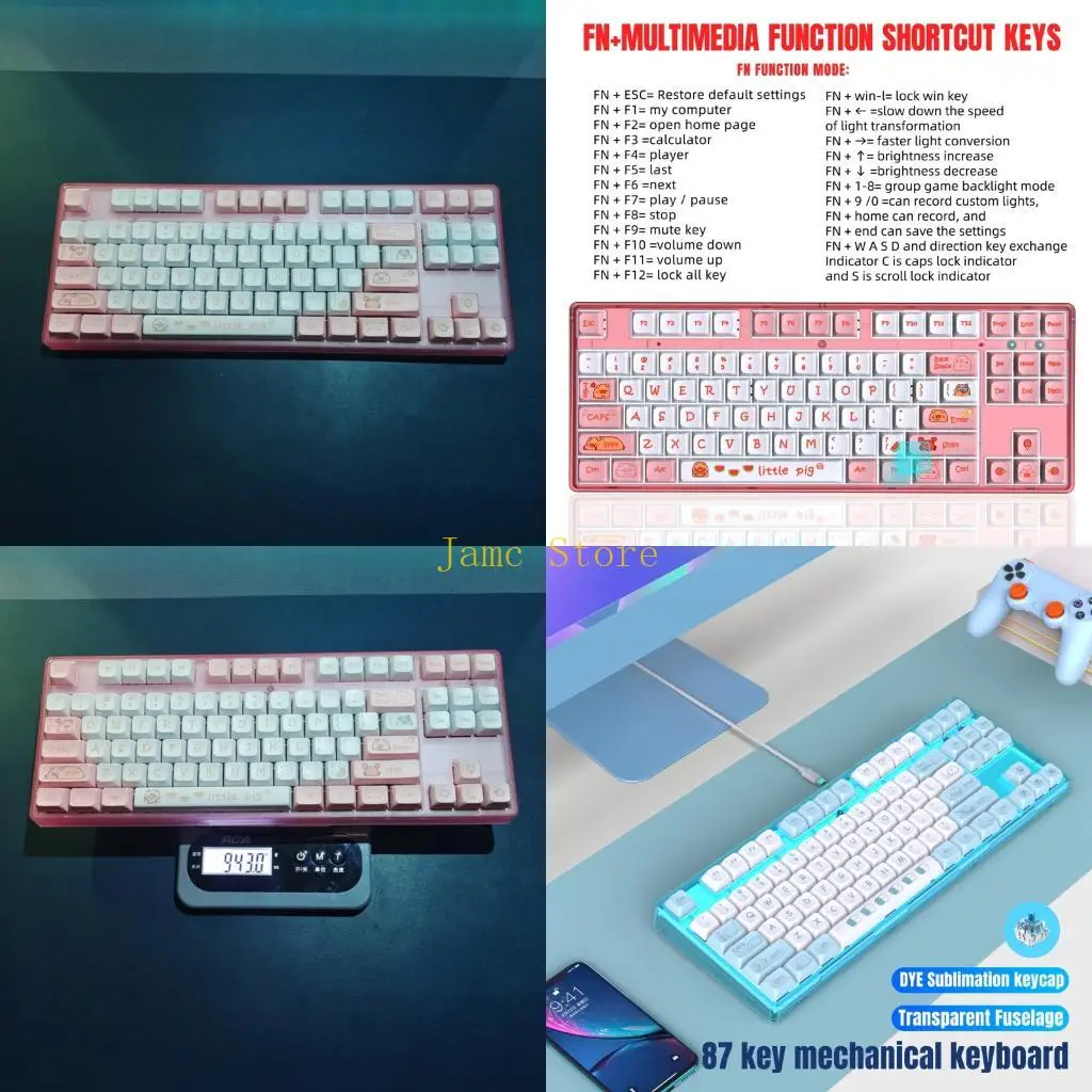 

Механическая игровая клавиатура LX0B с клавишами, стильная проводная USB-механическая клавиатура, съемные переключатели,