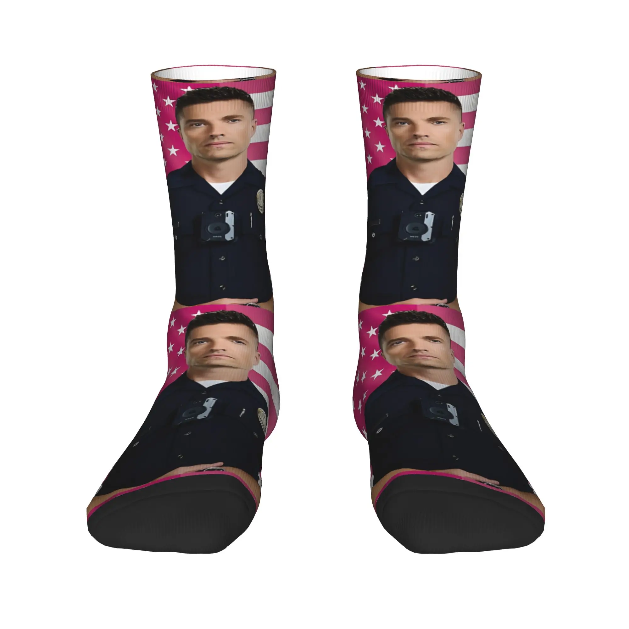 The Rookie TV Show 스타킹 남성 양말 중간 부드러운 현대 양말 가을 야외 스포츠 땀 방지 패턴 양말 생일 선물