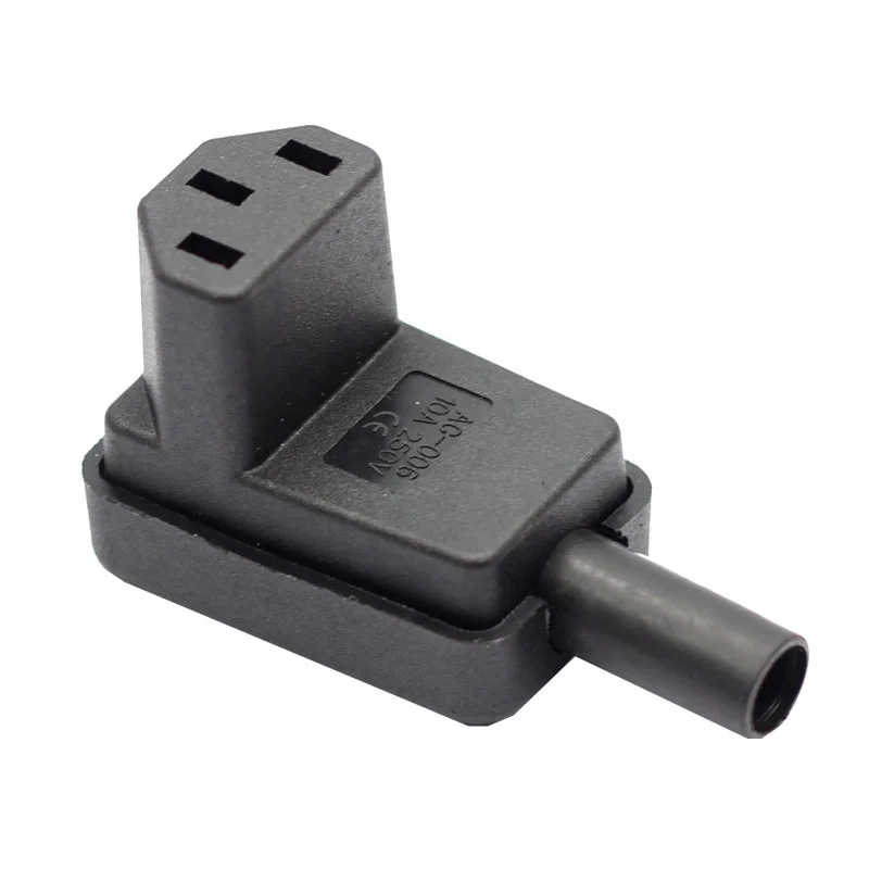 C13 C14 90 Degree Horizontal Connector Assembly Plug Adapter Female Male Connector